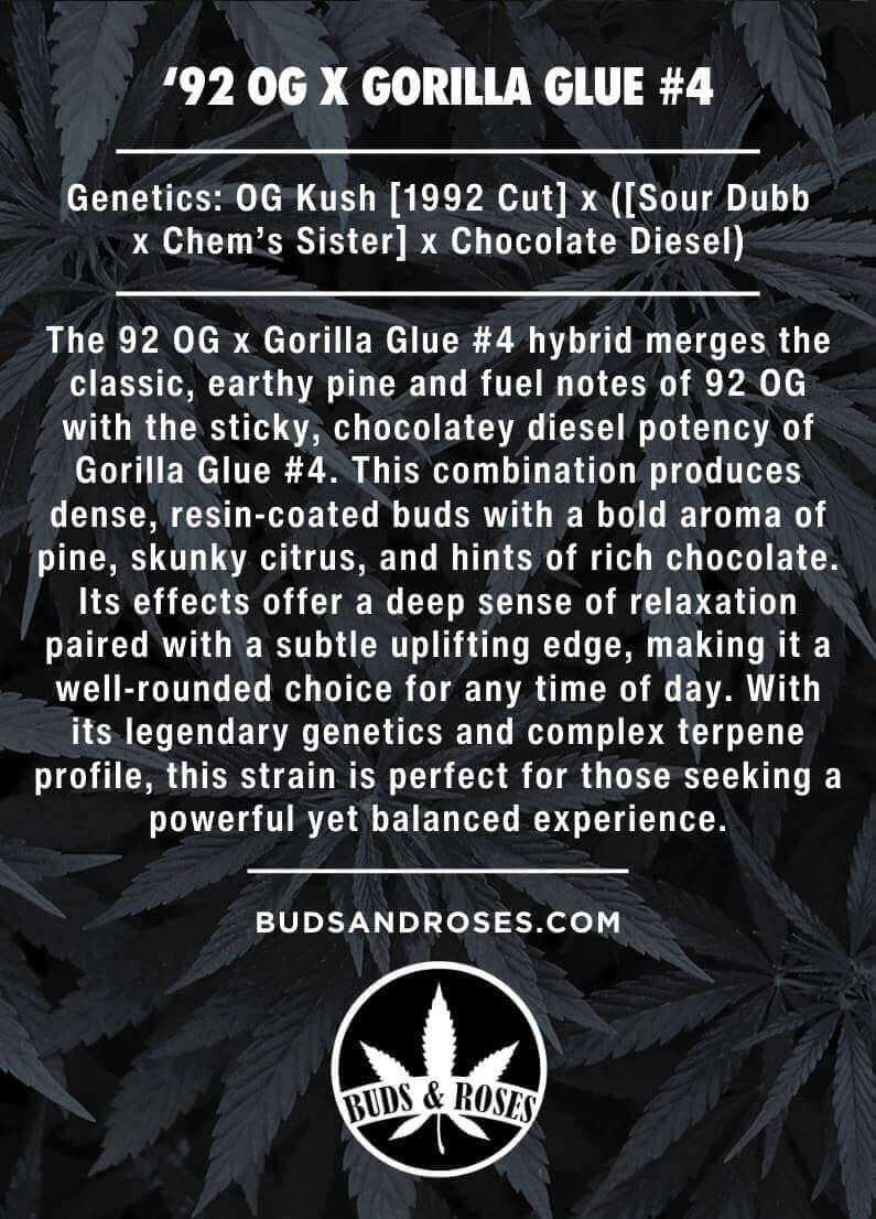 92 OG x Gorilla Glue #4 Seeds - West Coast Gas | Buds & Roses