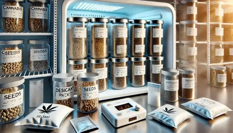 photo of cannabis seeds stored in a refrigerator