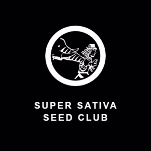 Super Sativa Seed Club logo on black brand tile