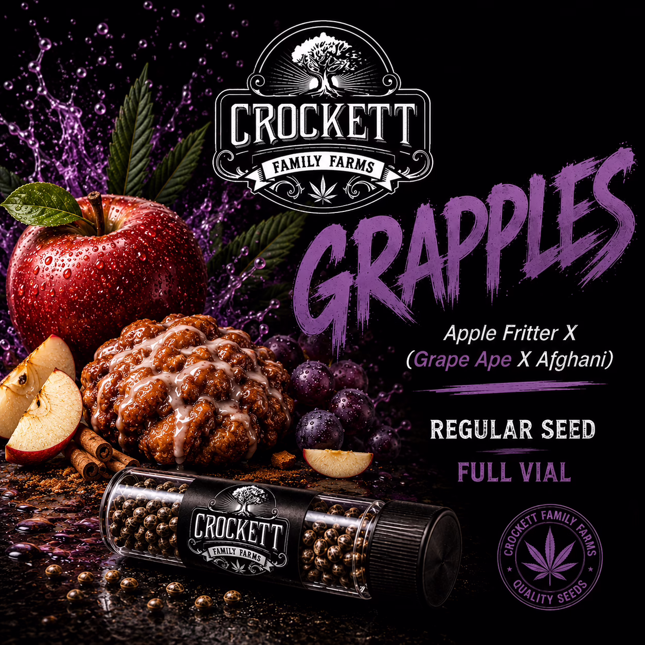 Grapples regular cannabis seeds from Crockett Family Farms