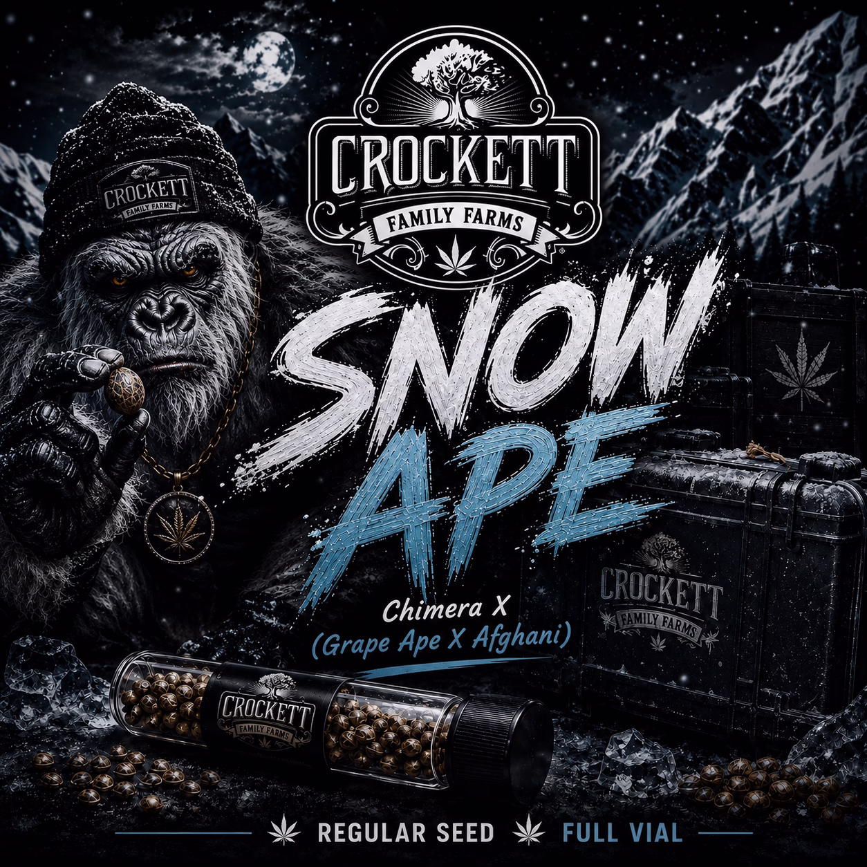 Snow Ape regular cannabis seeds from Crockett Family Farms