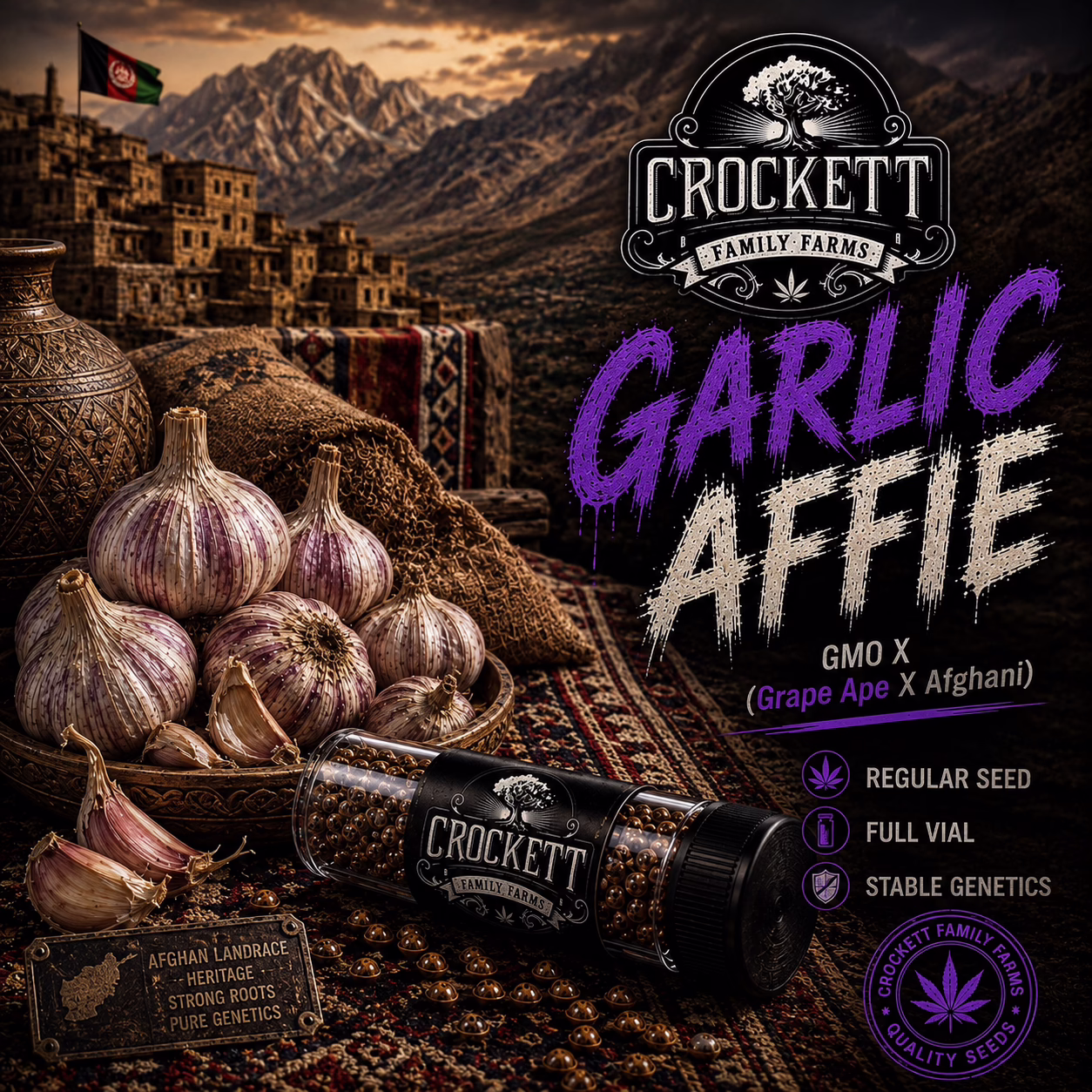 Garlic Affie regular cannabis seeds from Crockett Family Farms