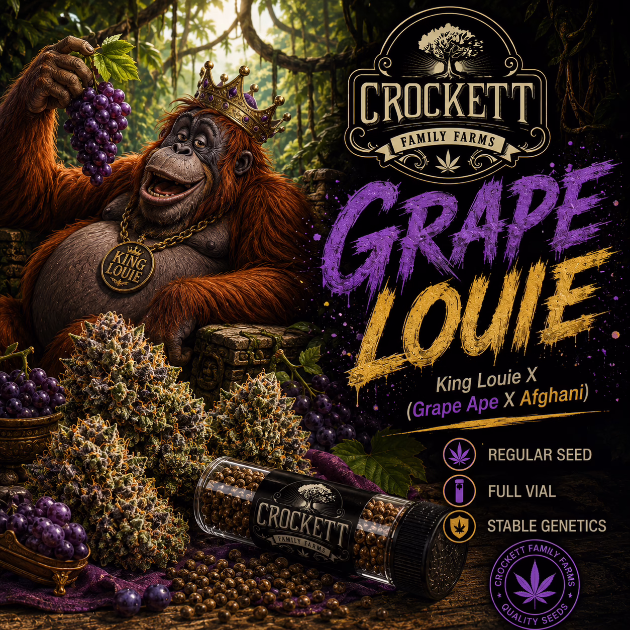 Grape Louie regular cannabis seeds from Crockett Family Farms